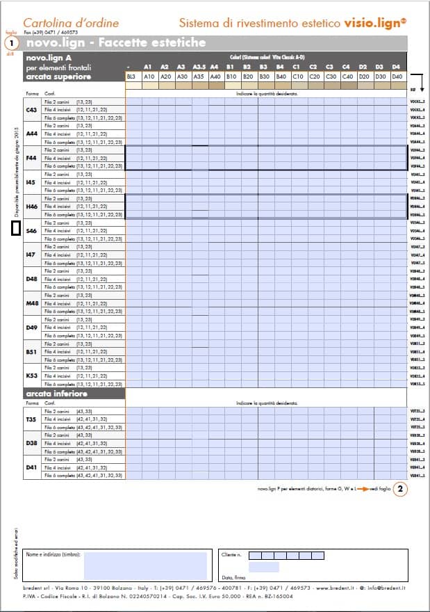 visio.lign Cartolina d ordine