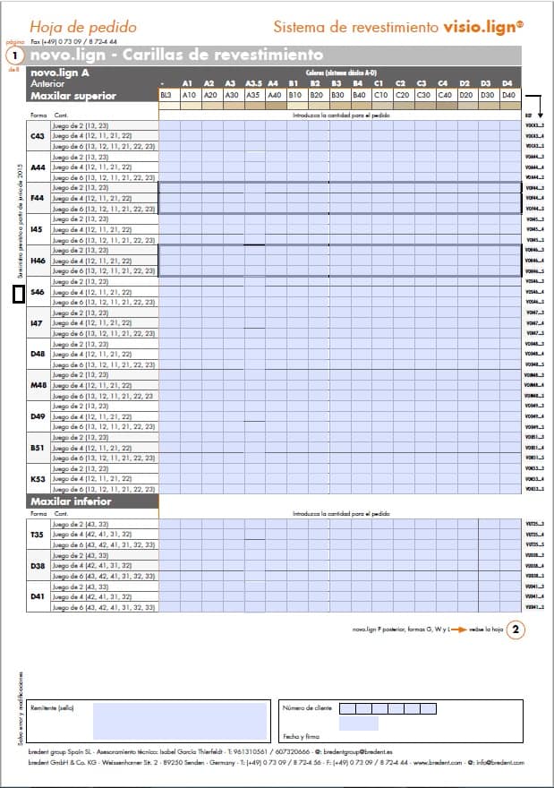 visio.lign Hoja de pedido